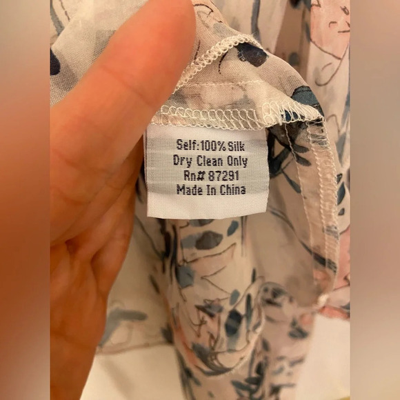 Johnny Was 4Love and Liberty Cecilia Silk Drawstring Tunic Floral Size XS - Picture 6 of 9